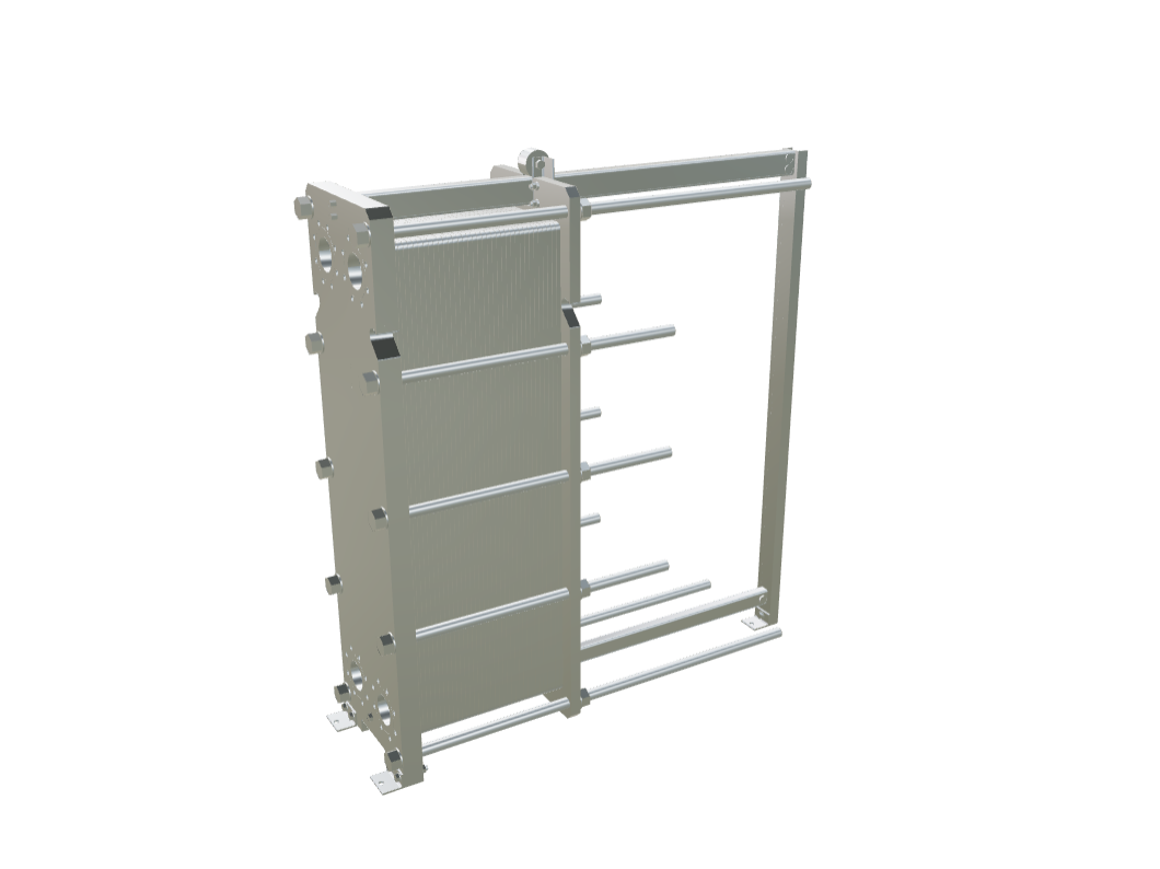 Plattenwärmetauscher – 3D-Ansicht